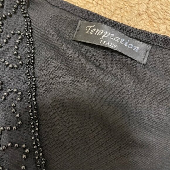 Vintage Embellished Sequin Sleeveless Top Black - Picture 9 of 12